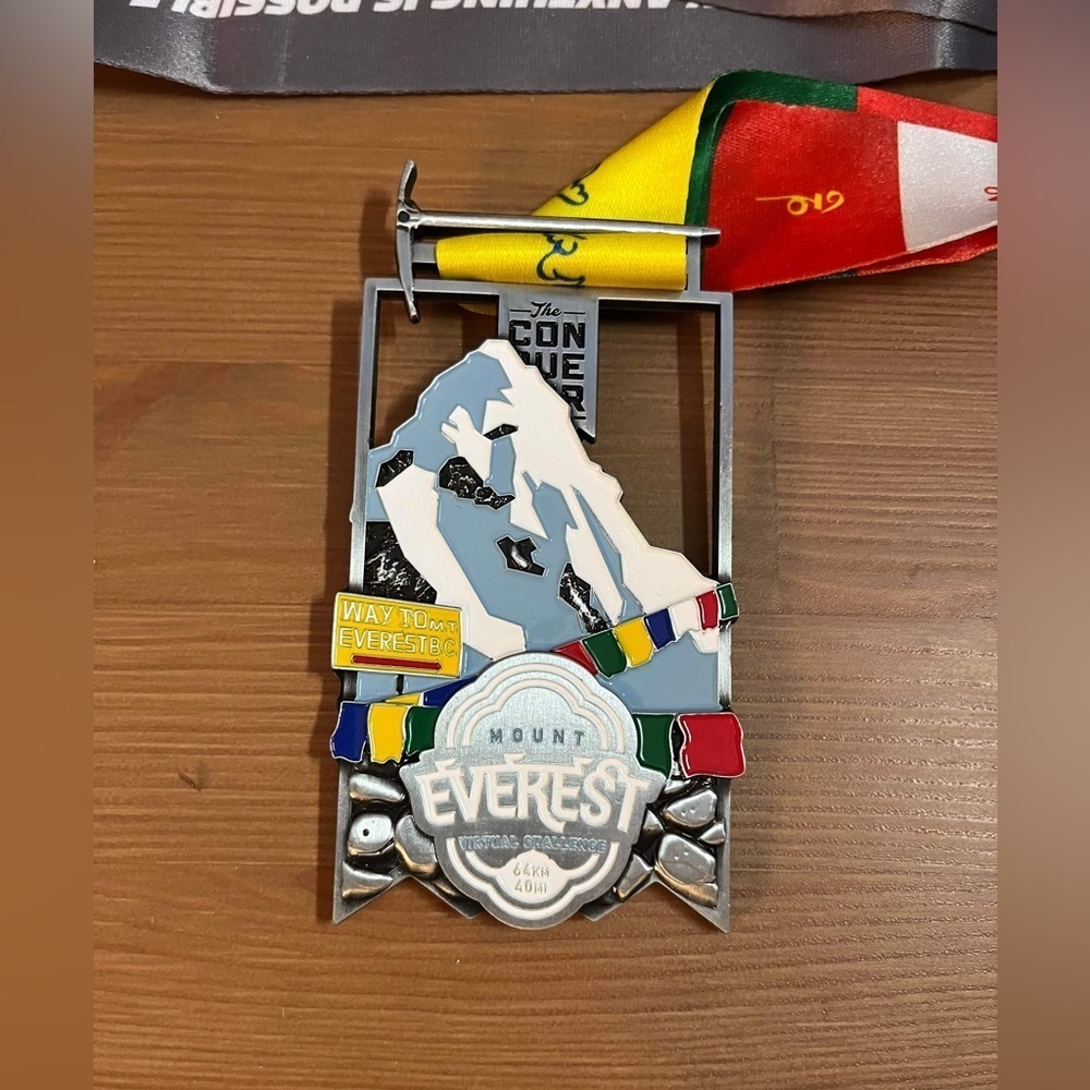 The Conqueror Virtual Challenge Medal MOUNT EVEREST 40 Miles 64 KM